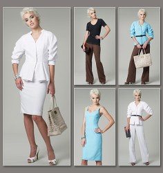 8718 VOG PEPLUM JACKET, SPANDEX TOP, DRESS BOTTOMS PATTERN 6-12